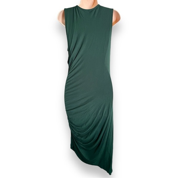 Anthropologie Moulinette Soeurs Arden Asymmetrical Dress Large Forest Green - Picture 3 of 6